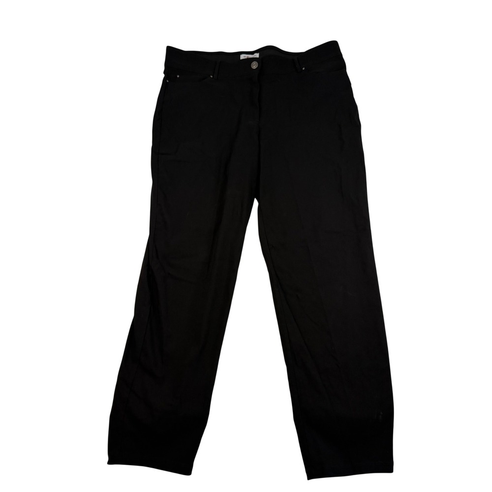 89th & Madison Womens Black Straight Leg Stretch Dress Pants Size 18 Plus